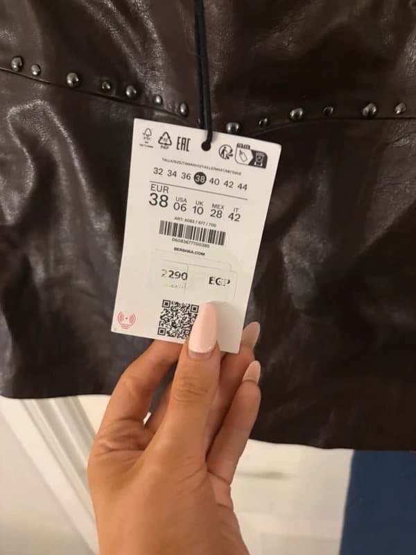 Bershka Bershka brown silver studded leather skirt