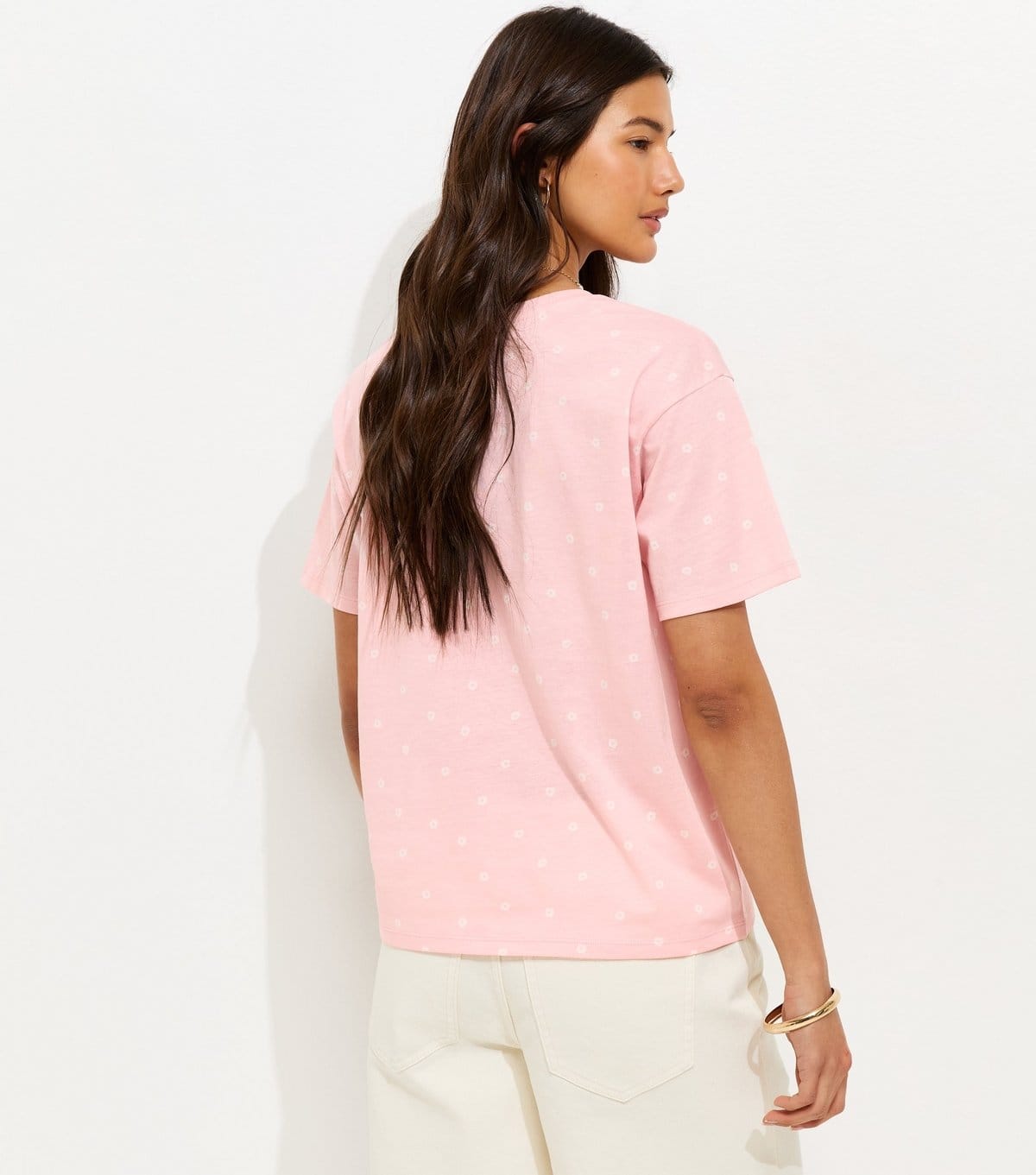 New Look Women's Pink Ditsy Floral Print T-Shirt New Look - 4