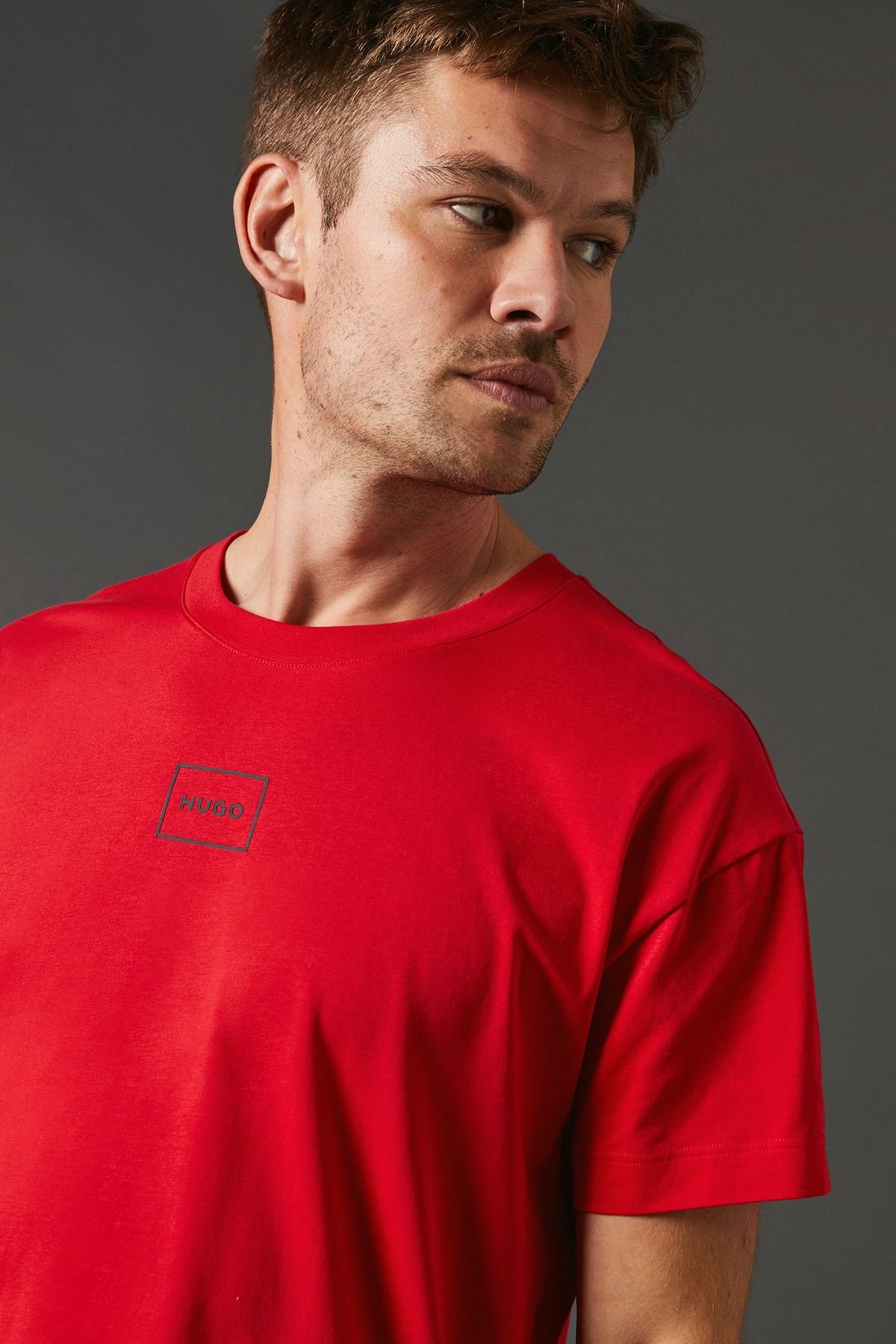HUGO Hugo Men's Laze Box Logo Short Sleeve T-Shirt Red - 4