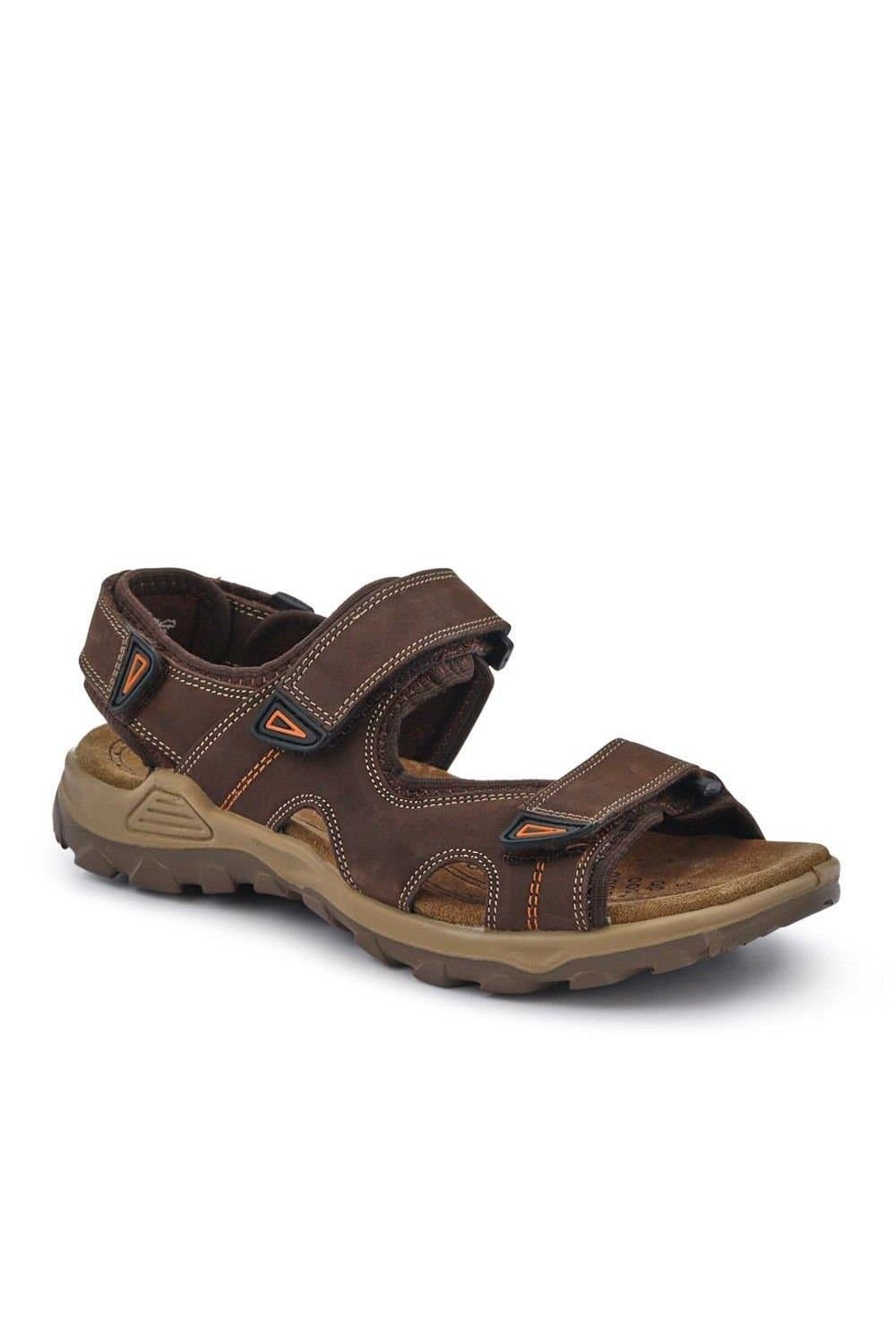 Pavers Pavers Men's Brown Dual Touch-Fasten Sandals