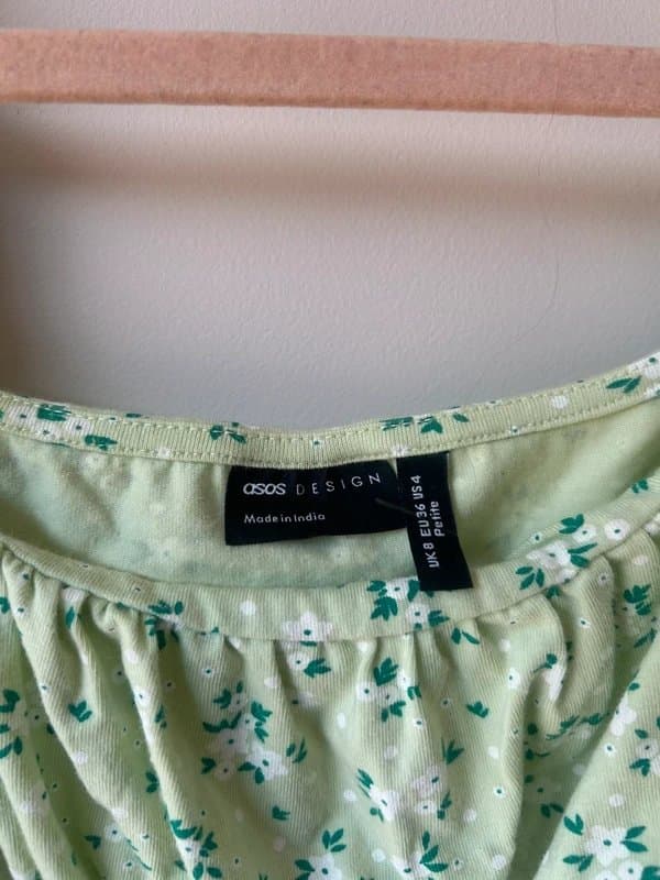 ASOS Design ASOS Green Dainty Floral Long Sleeve Blouse