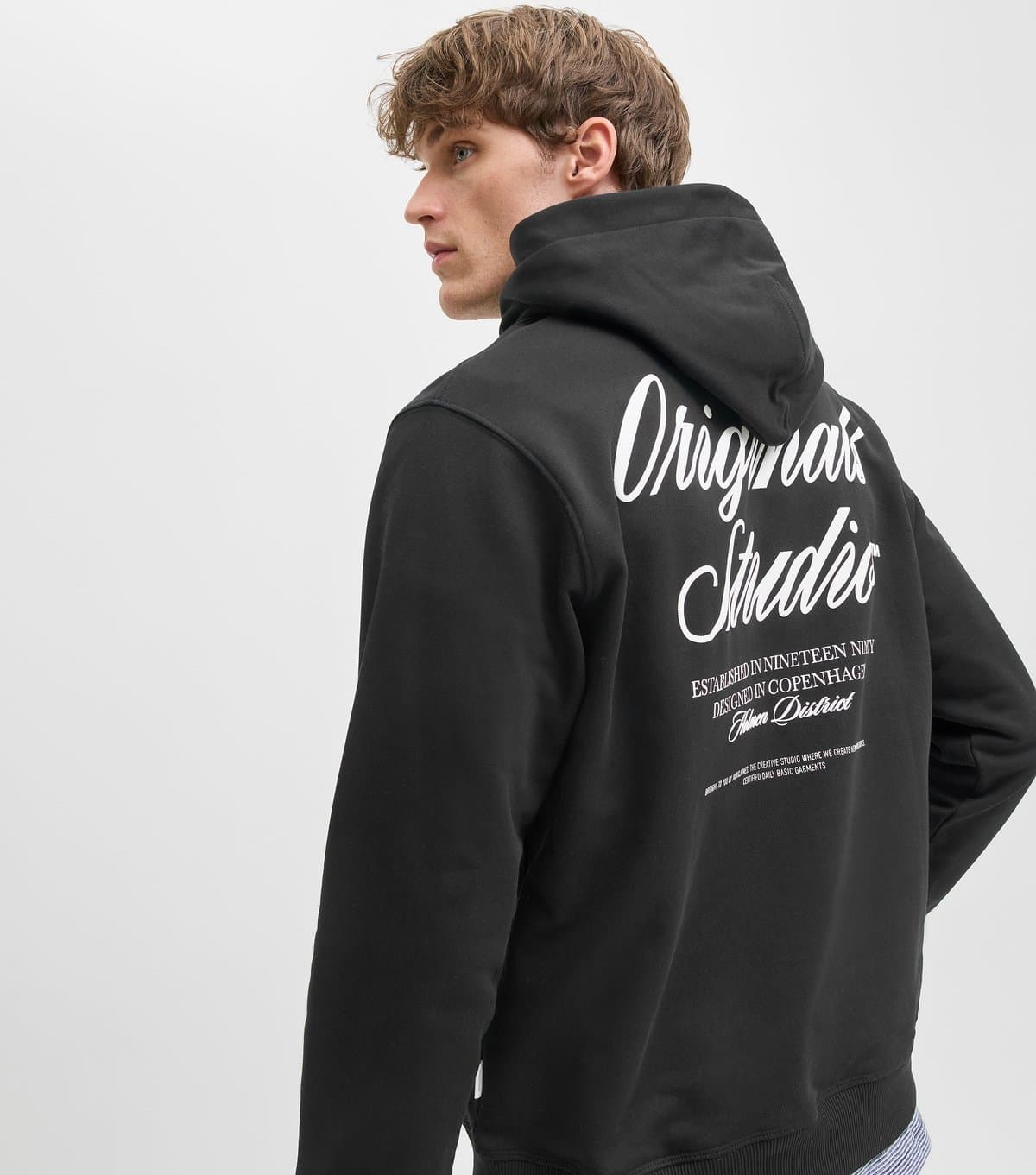 jack & jones Men's Black Original Studios Hoodie Jack & Jones New Look