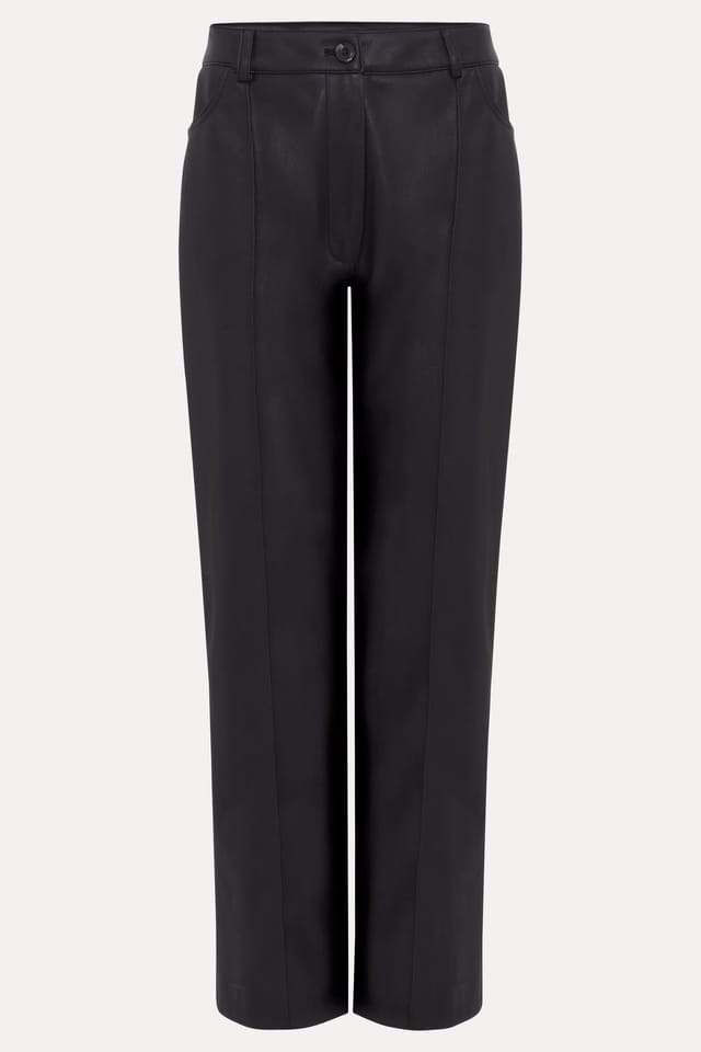 Phase Eight Phase Eight Women's Kenzie PU Cropped Trouser in True Black - 2