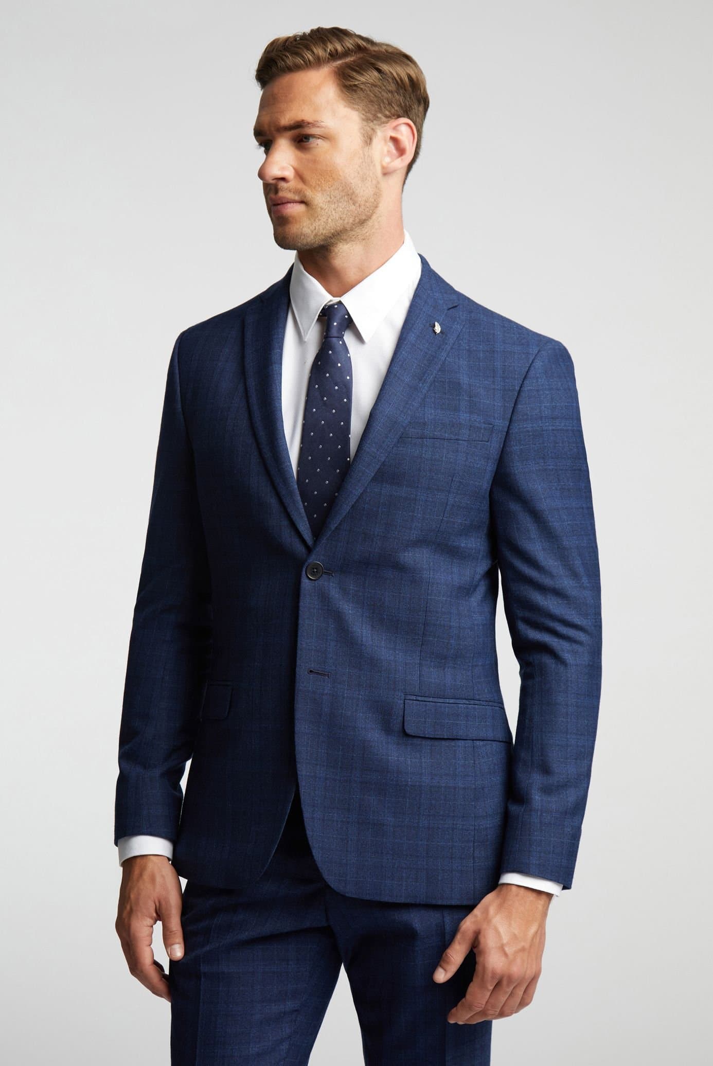 Ted Baker Ted Baker Men's Slim Fit Soft Check Jacket in Navy