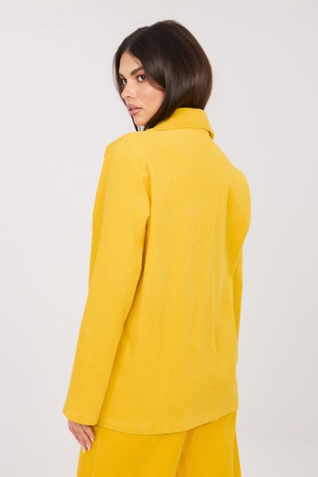 Love Lace Love Lace Women's Casual Cotton Corduroy Blazer for Work in Yellow - 3