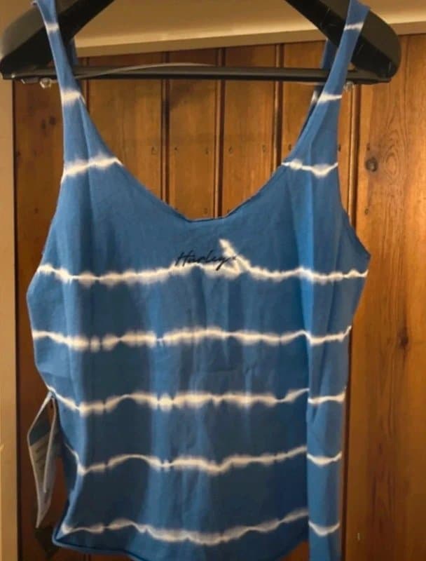 Hurley Hurley Tank Summer T-Shirt Vest Size S Oceancare Stripes 100% Organic Cotton Sustainable Style
