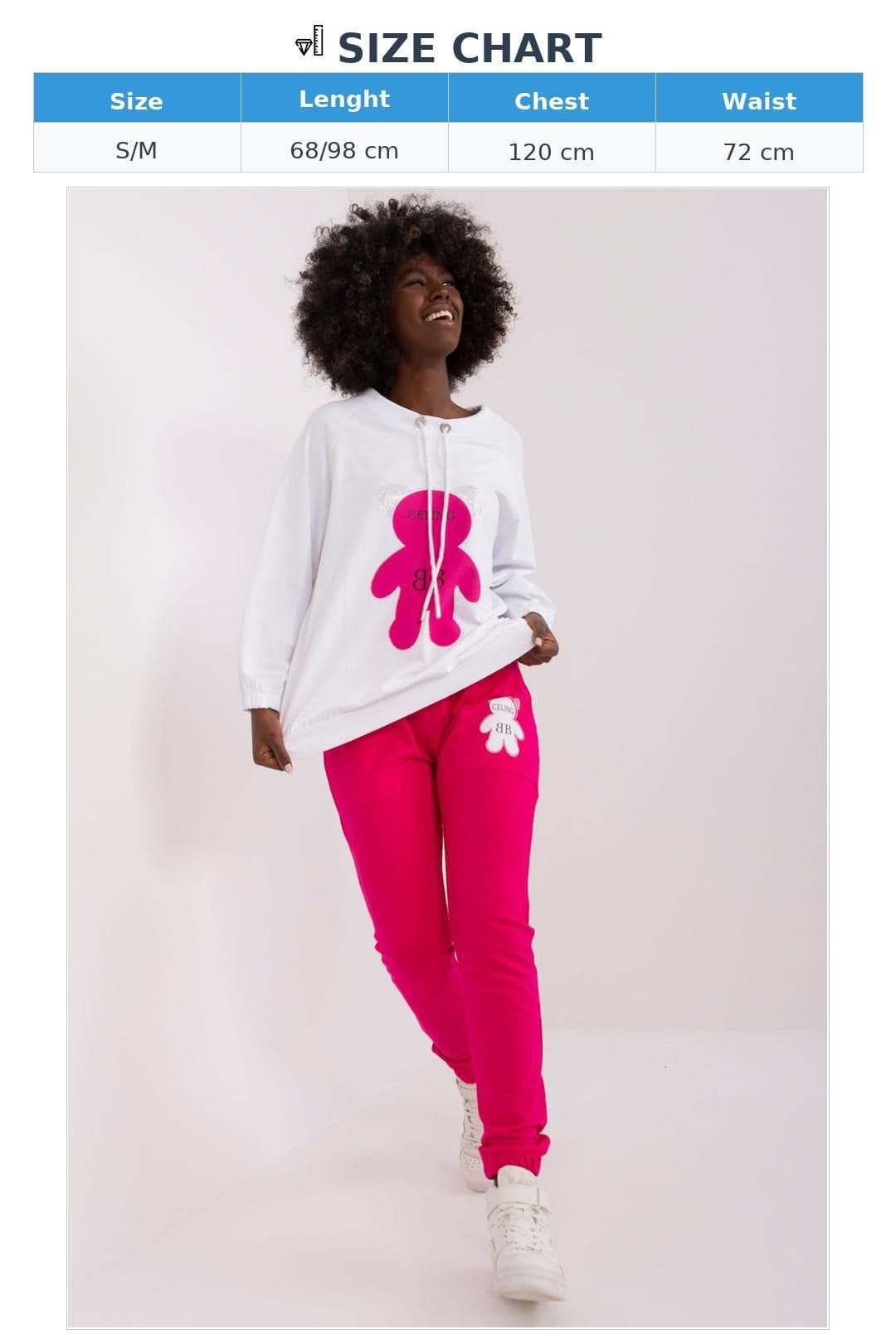 Love Lace Love Lace Women's Teddy Bear Sweatshirt & Pants Set in Pink - 4