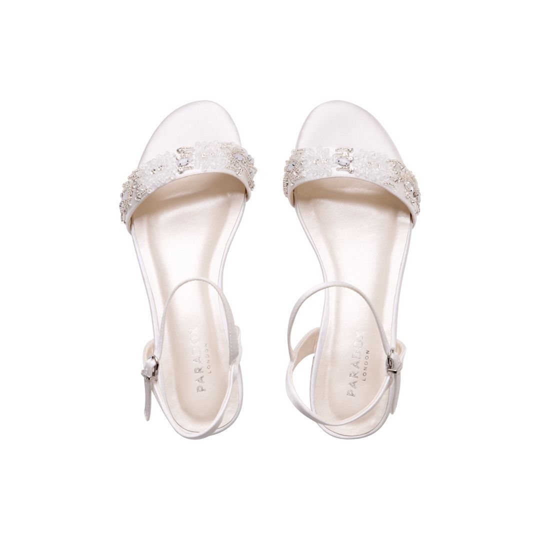 Paradox London Paradox London Women's Amaryllis' Flat Wedding Sandals in Ivory - 3