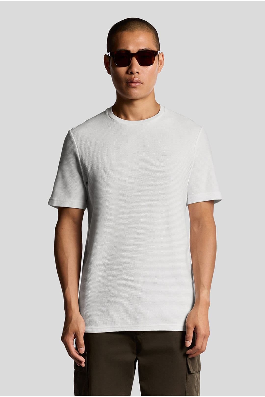 Lyle & Scott Lyle & Scott Men's Jacquard Dobby T-Shirt White