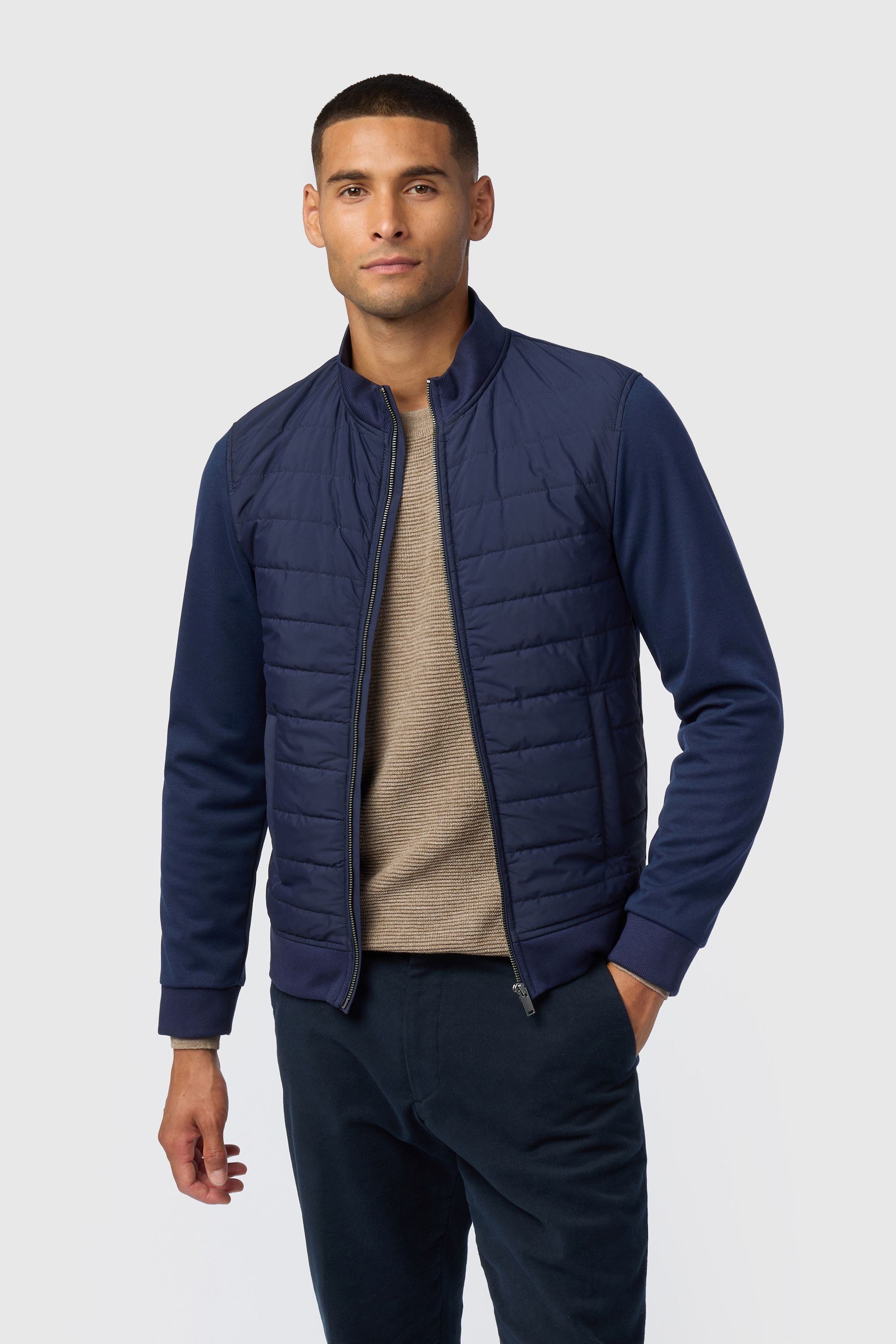 Melka Melka Men's Zip Through Jacket in Navy - 2
