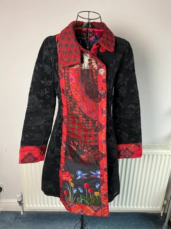 Desigual Desigual Embroidered Patchwork Coat Size 40 (UK 12) Boho Statement Jacket / Coat - 1