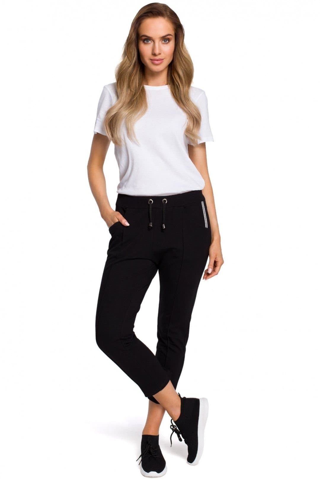 Love Lace Love Lace Black Comfort Cotton Trousers with Elastic Waist