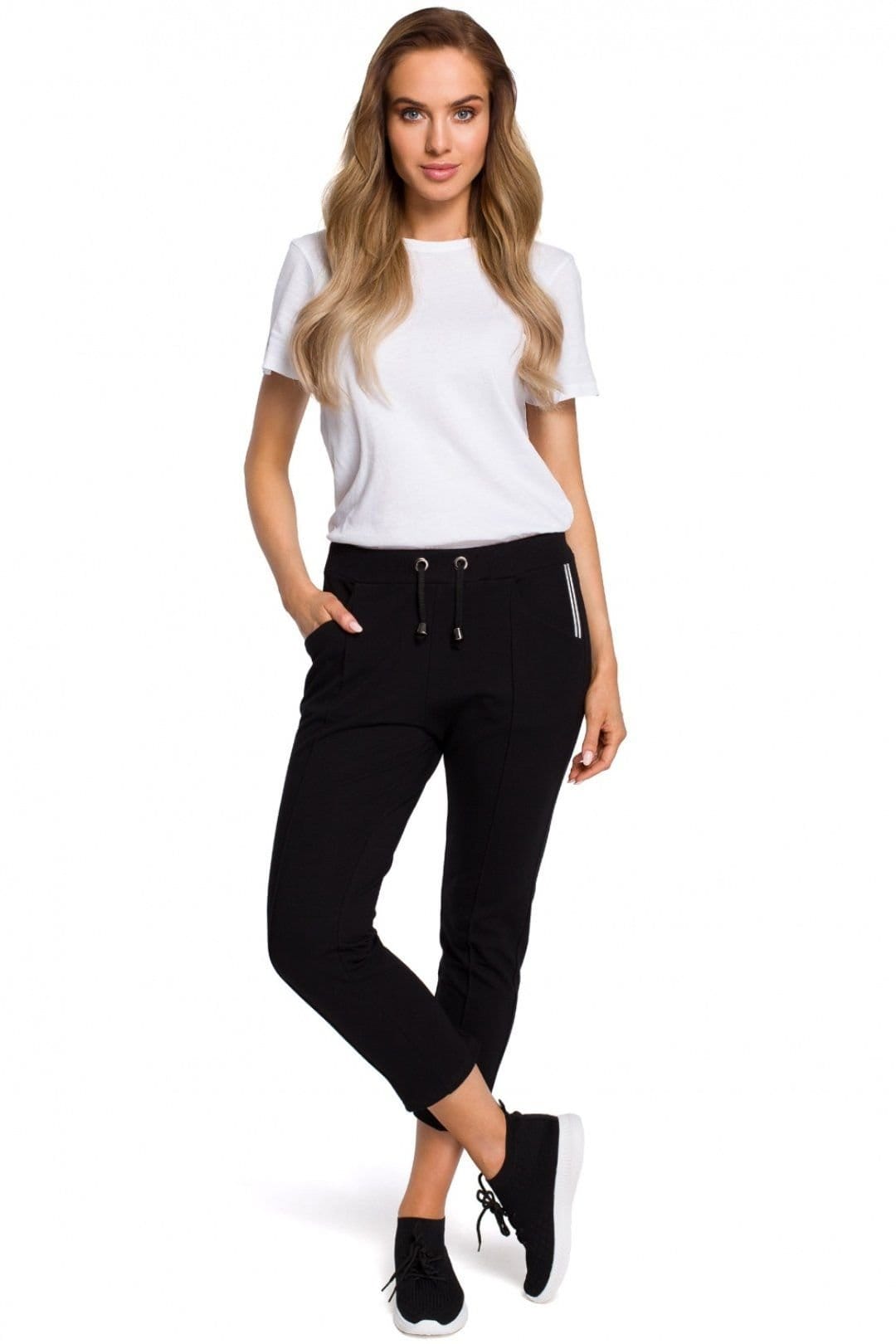 Love Lace Black Comfort Cotton Trousers with Elastic Waist