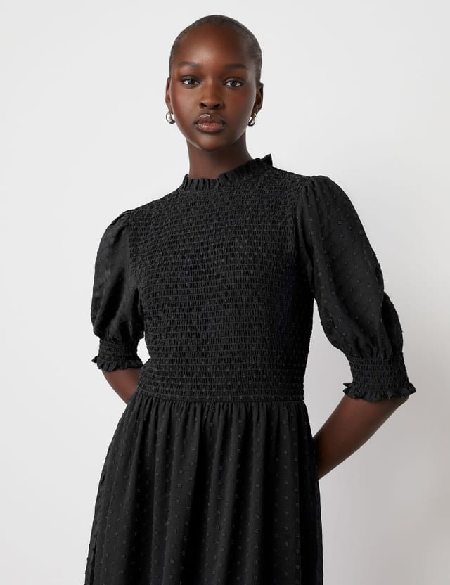Finery London Finery London Women's Amelia 3/4 Sleeve Chiffon Midi Dress in Black - 2