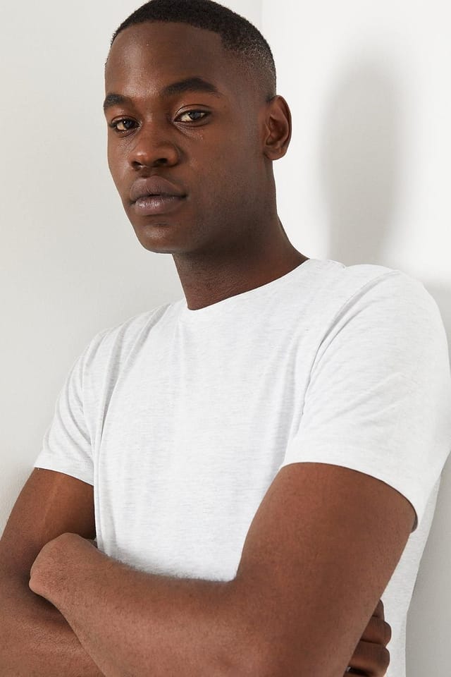 Burton Burton Men's Plain Crew Neck Tee in Light Grey - 2