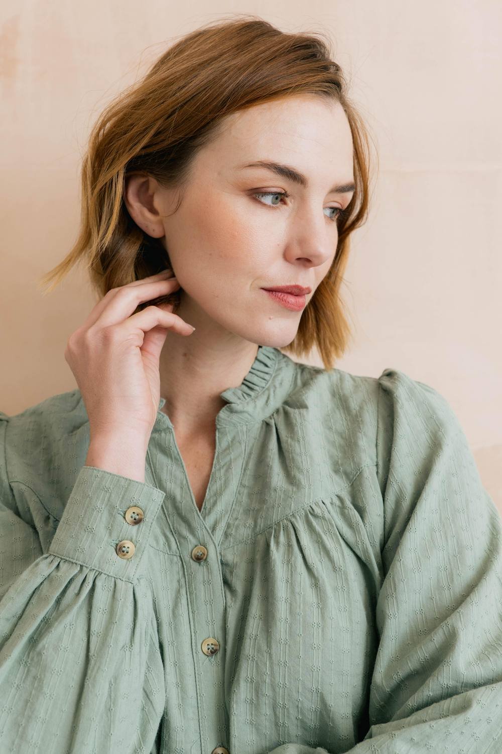 Lily & Me Lily & Me Women's Wayfaring Embroidered Cotton Blouse in Green - 3