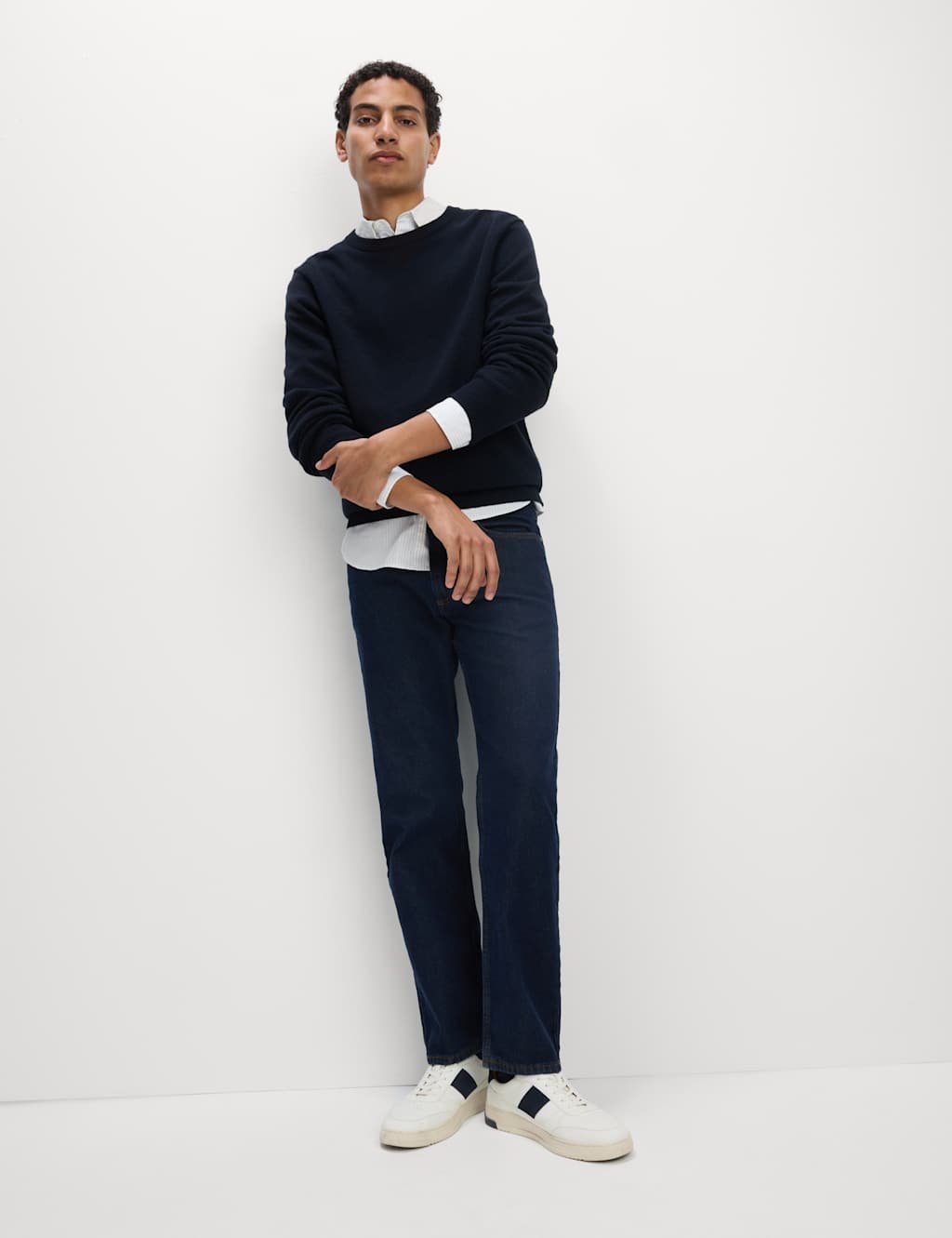 Marks & Spencer M&S Straight Fit Pure Cotton Jeans Indigo - 2