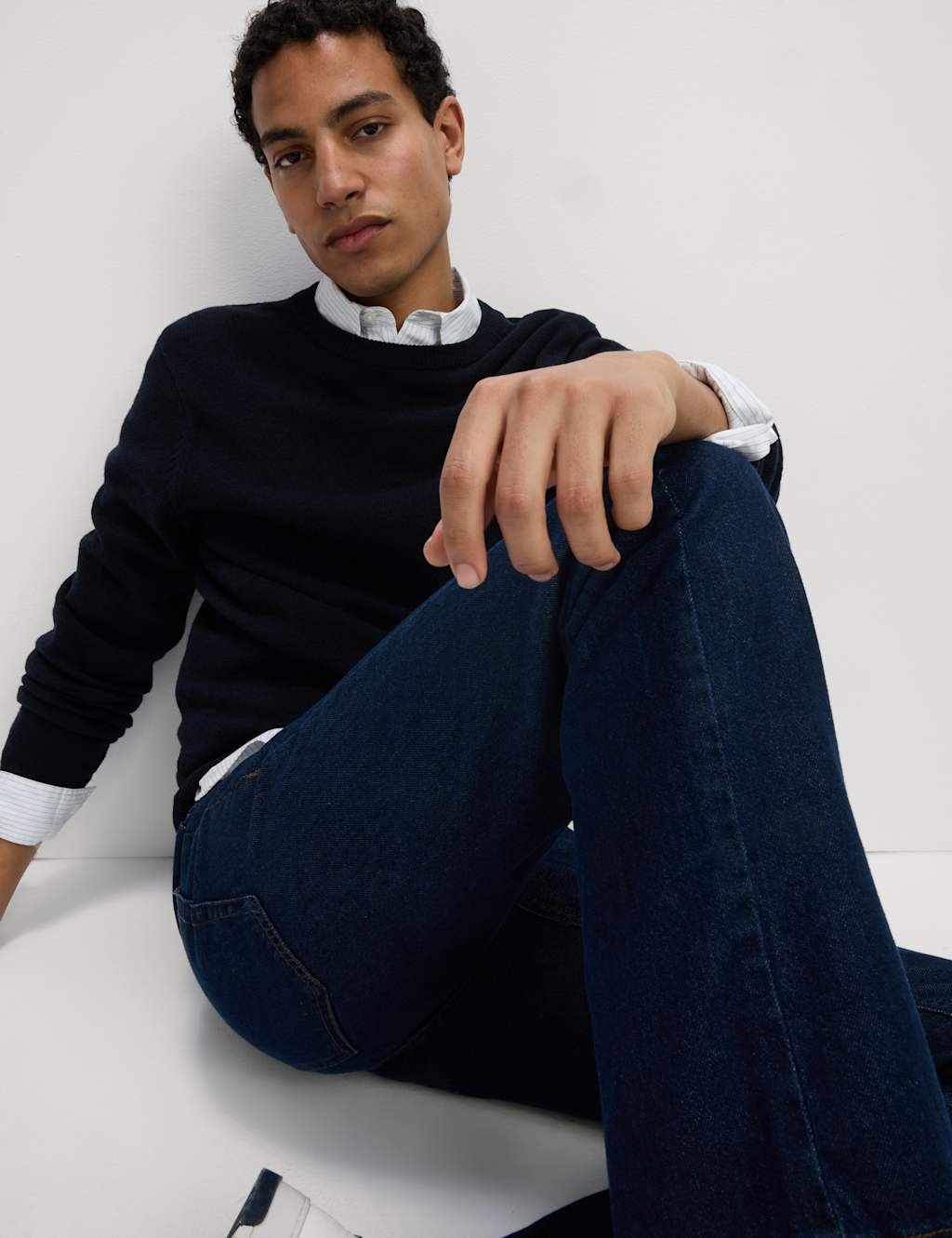 Marks & Spencer M&S Straight Fit Pure Cotton Jeans Indigo - 4