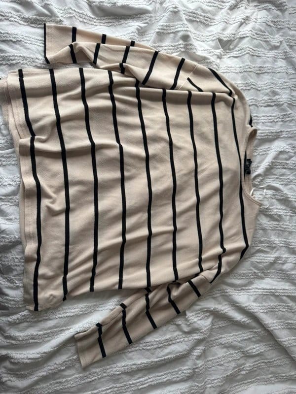 New Look Beige & Black Striped Knit Top