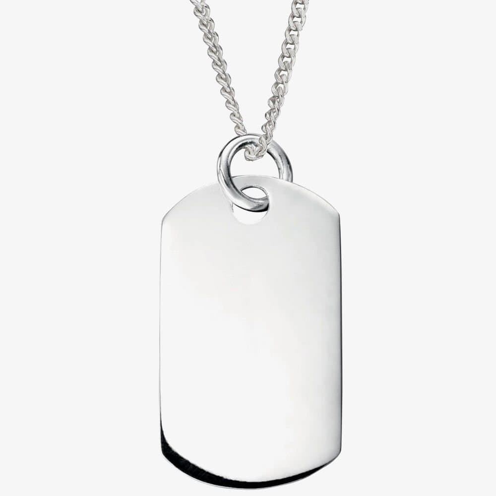 T.H.Baker T.H.Baker Women's Sterling Silver Plain Dog Tag Necklace P3636 N206