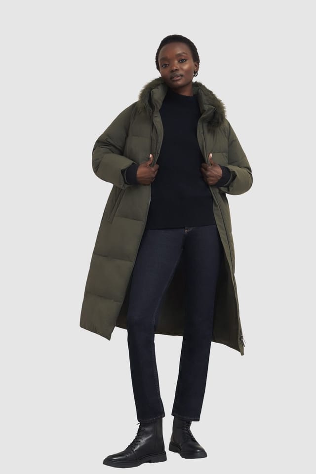 Hobbs London Hobbs London Women's Frome Puffer Jacket in Dark Olive - 3