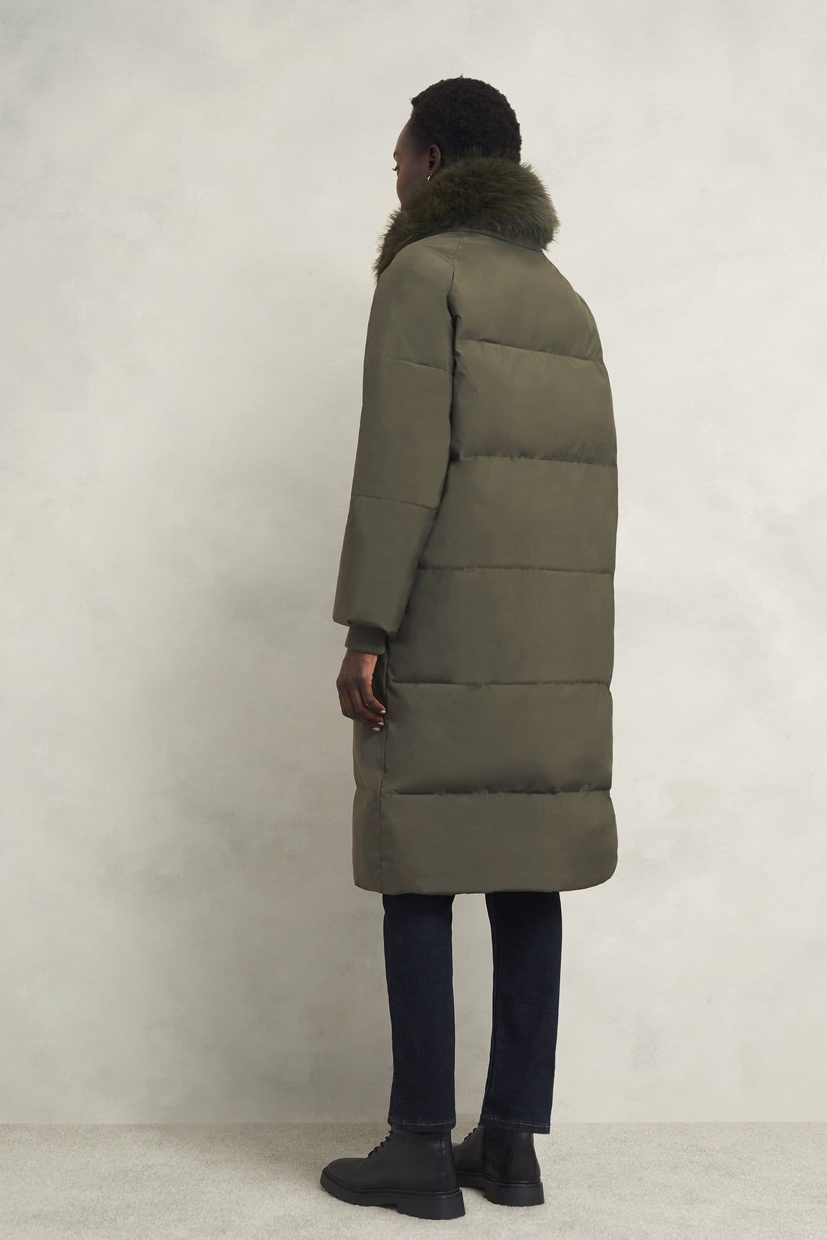Hobbs London Hobbs London Women's Frome Puffer Jacket in Dark Olive - 4