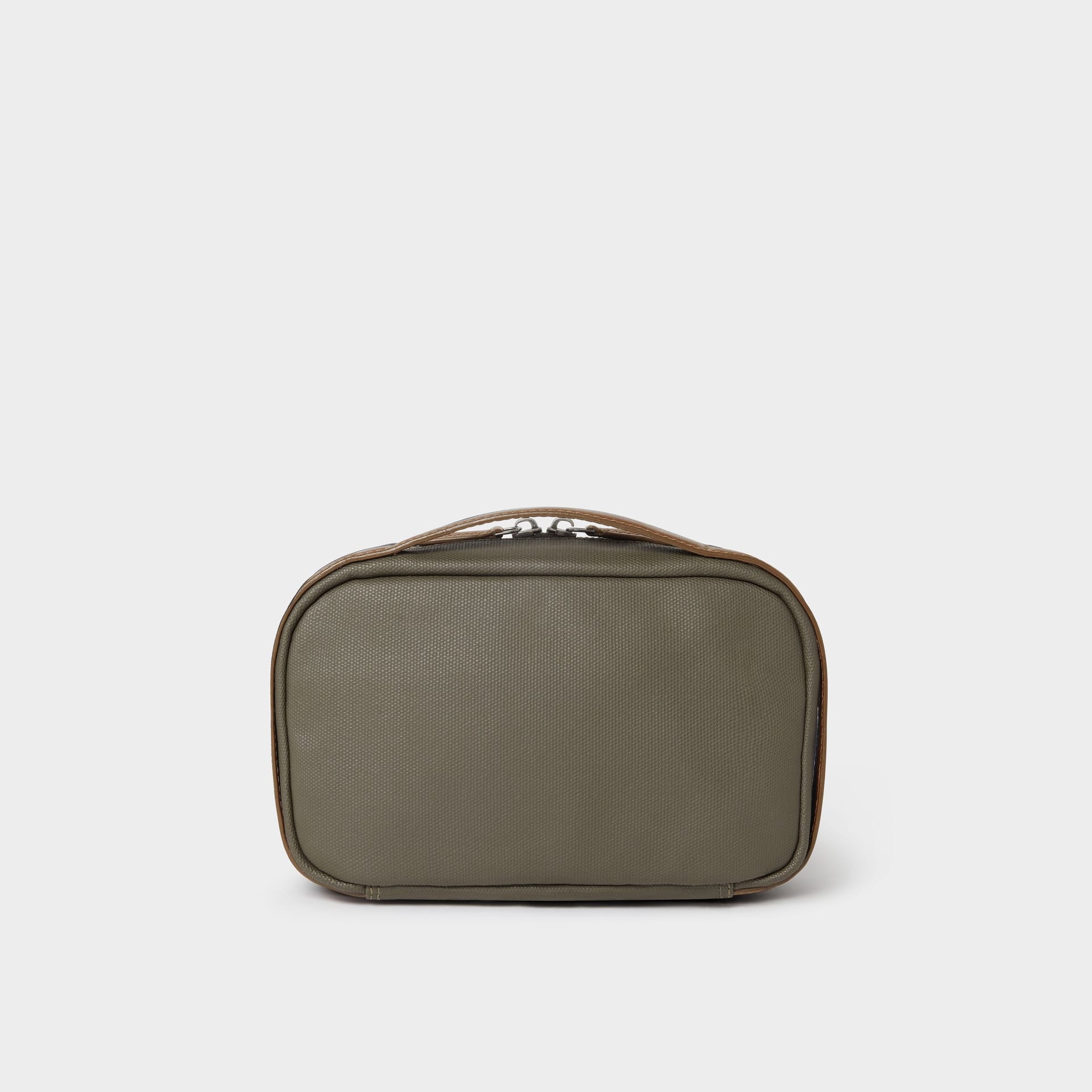 OSPREY LONDON OSPREY LONDON Men's The Frontline Waxed Canvas & Leather Tech Travel Pouch in Khaki - 4