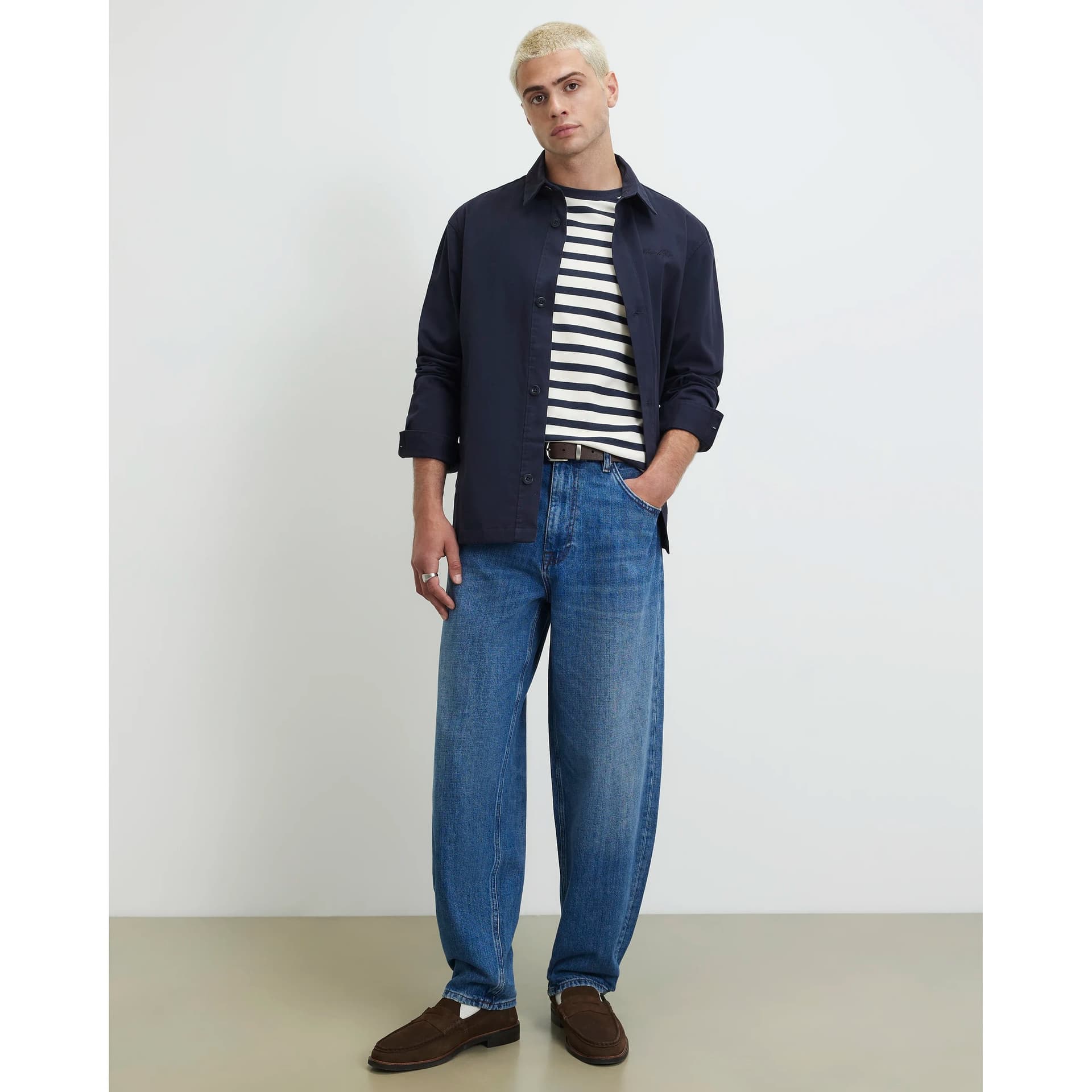 River Island Mens River Island Blue Barrel Jeans