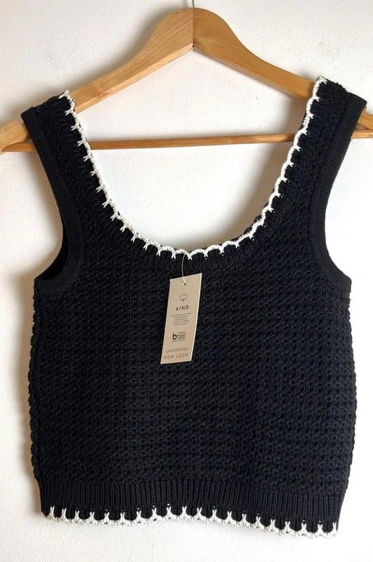 New Look New look - sleeveless knit sweater tank top - size 8 - black