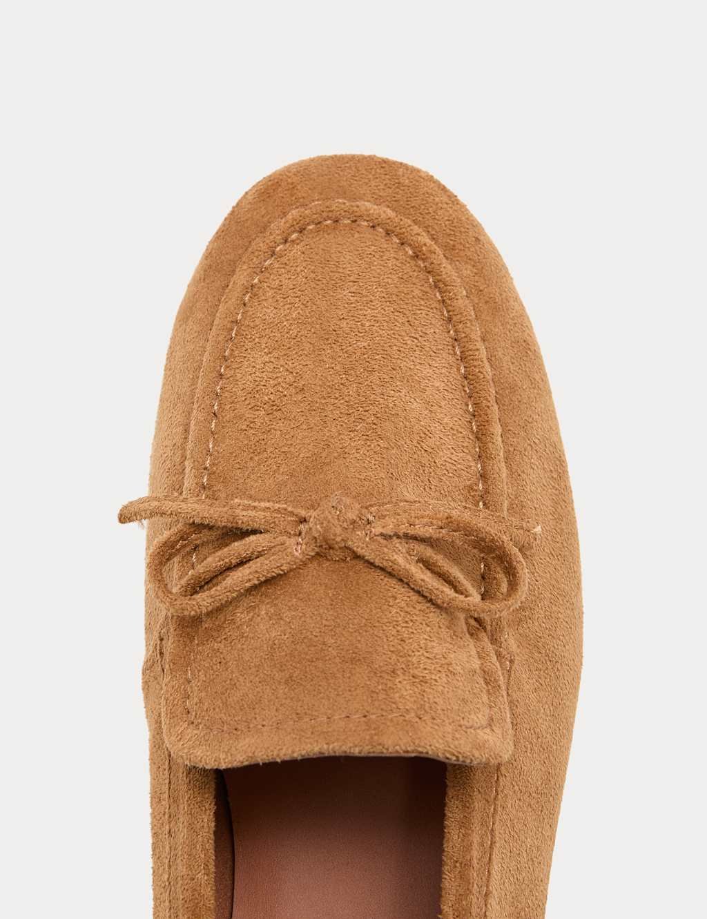 Marks & Spencer M&S Bow Flat Loafer Pumps Tan - 2