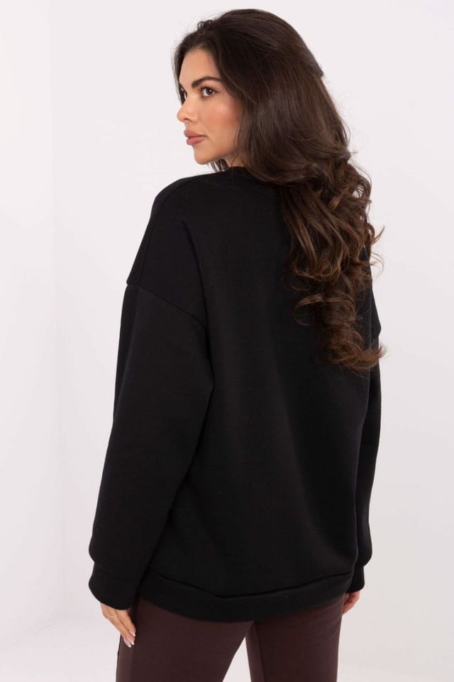 Love Lace Love Lace Women's Slogan Print Casual Sweatshirt in Black - 3
