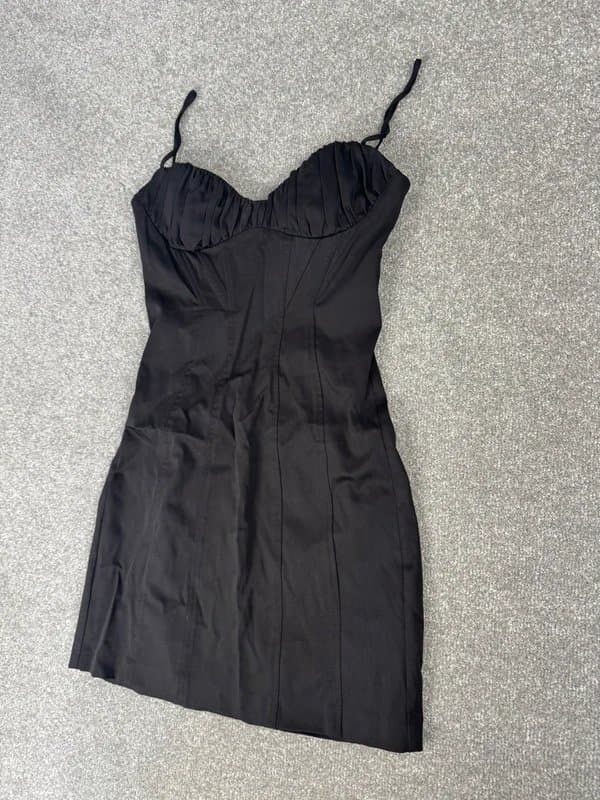 Zara Brand New Zara Ruched Bust Mini Little Black Dress Size S | Chic Evening Party  | RRP £29.99