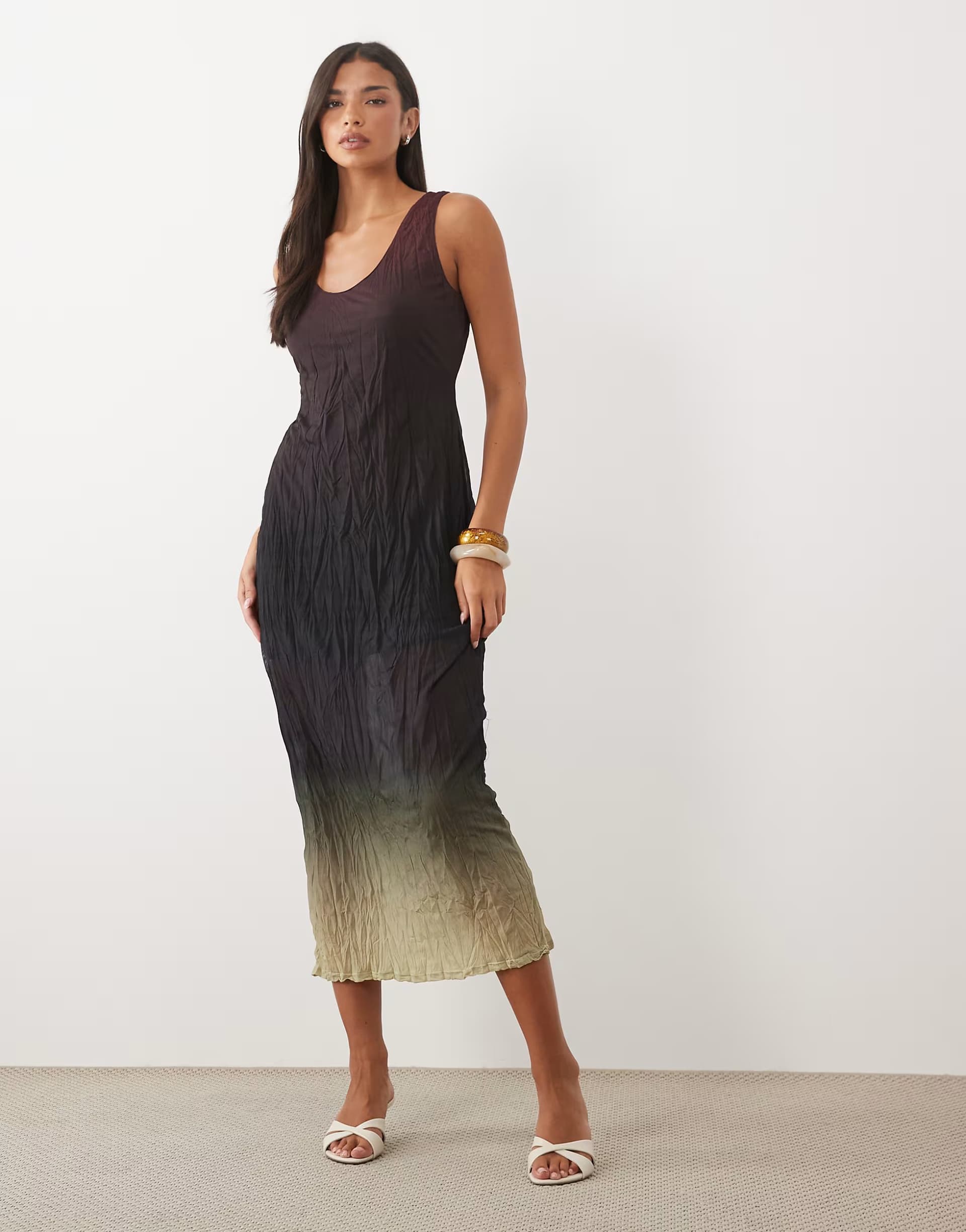 ASOS ASOS DESIGN dip dyed scoop back maxi dress