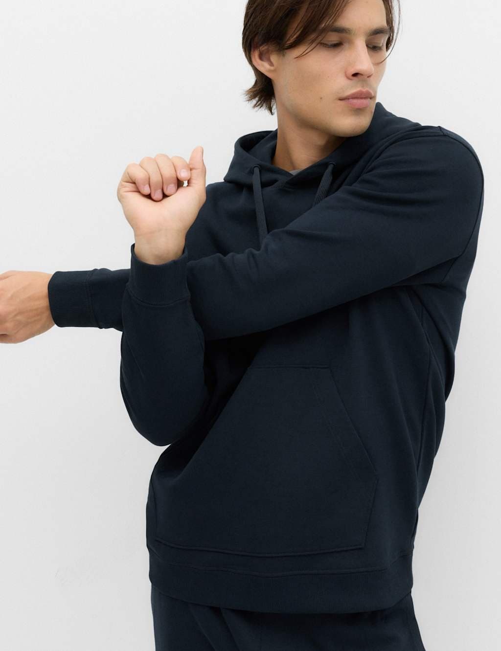 Marks & Spencer M&S Ultimate Cotton Rich Hoodie Navy
