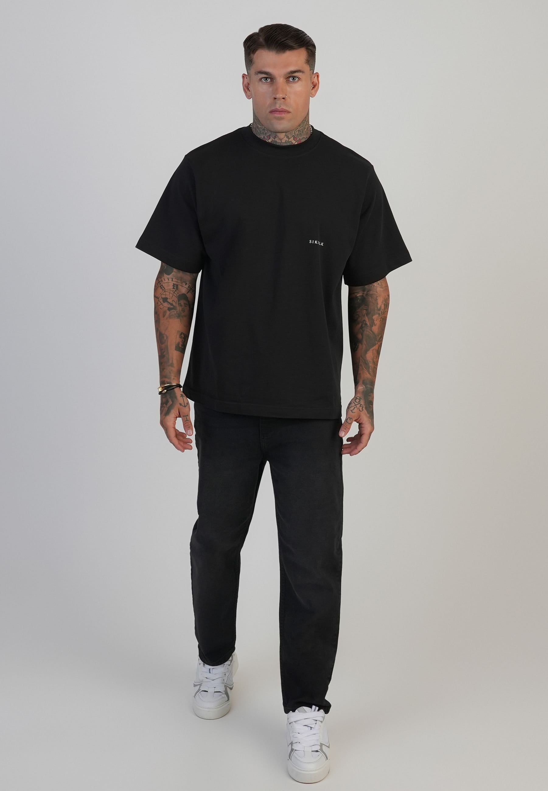 SikSilk SikSilk Men's Tapered Fit Jeans in Black - 4