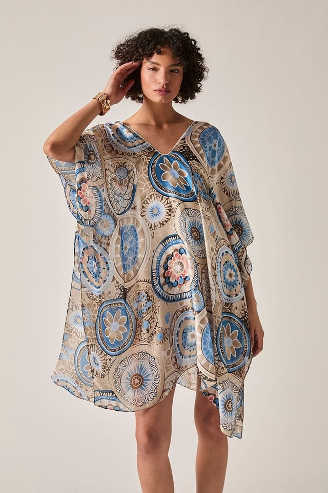 James Lakeland James Lakeland Women's Beige Mandala Print Kaftan - 3