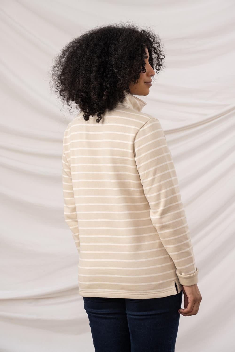 Lighthouse Clothing Lighthouse Clothing Women's Shore Sweatshirt Cotton Funnel Neck Jersey in Cream - 4