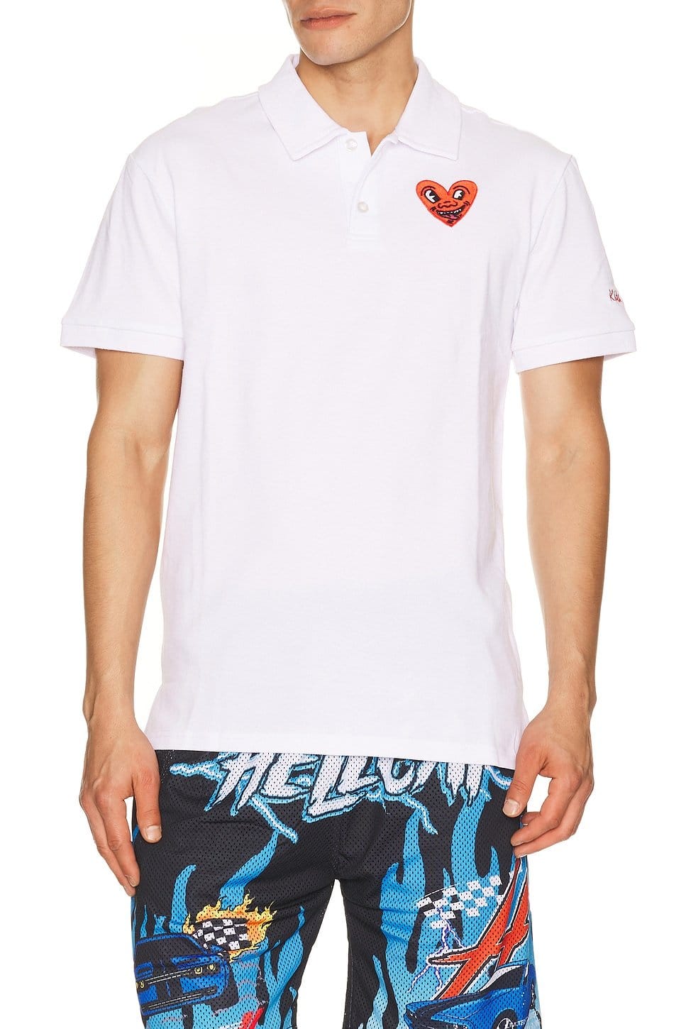 Revolve Keith Haring Heart Polo In White