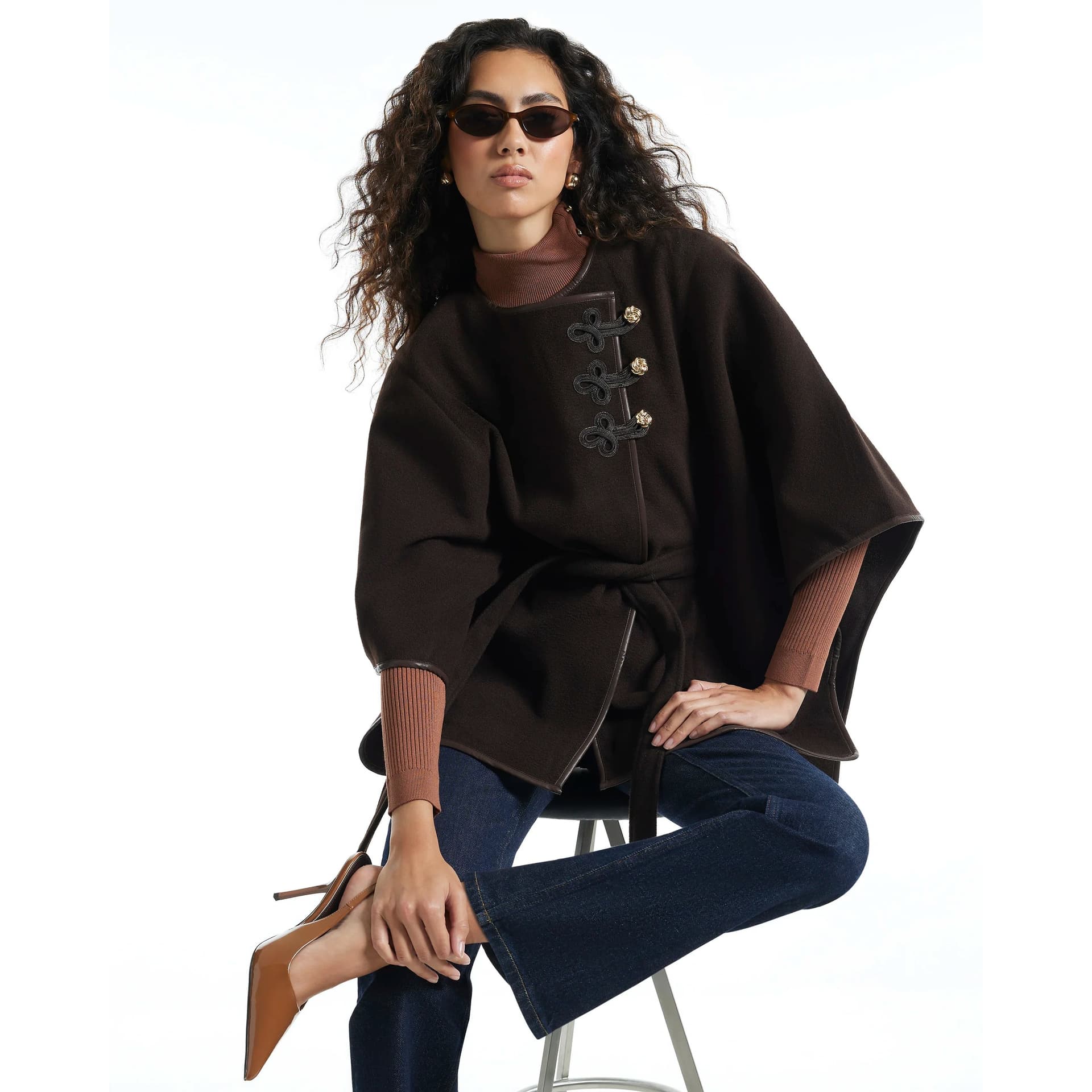 River Island River Island Womens Brown Drummer Boy Cape