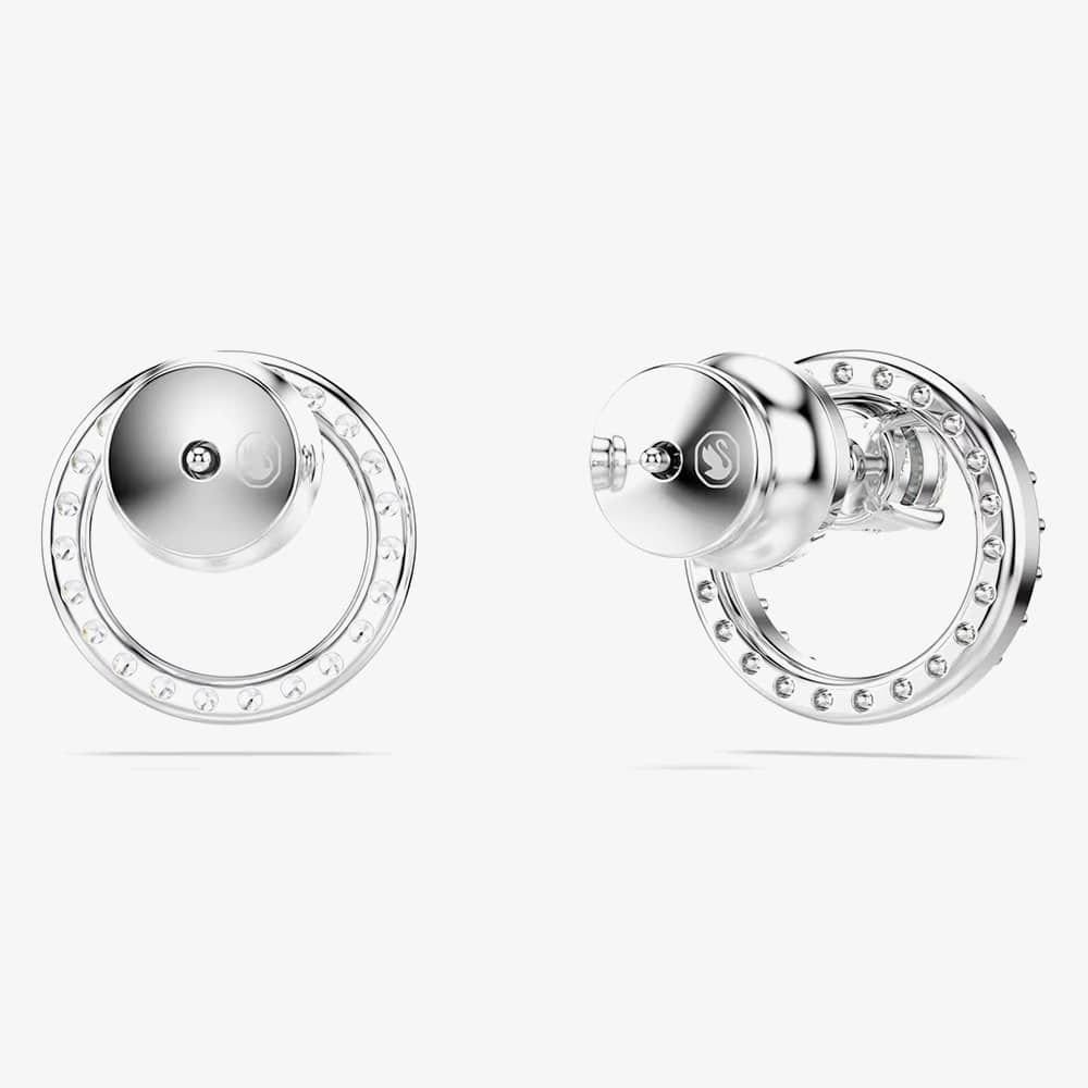 Swarovski Swarovski Women's Constella Rhodium Tone Plated Circle Stud Earrings 5692262 in Silver - 4