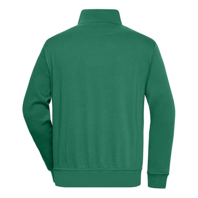 James and Nicholson James and Nicholson Men's Workwear Quarter Zip Sweatshirt in Dark Green - 2