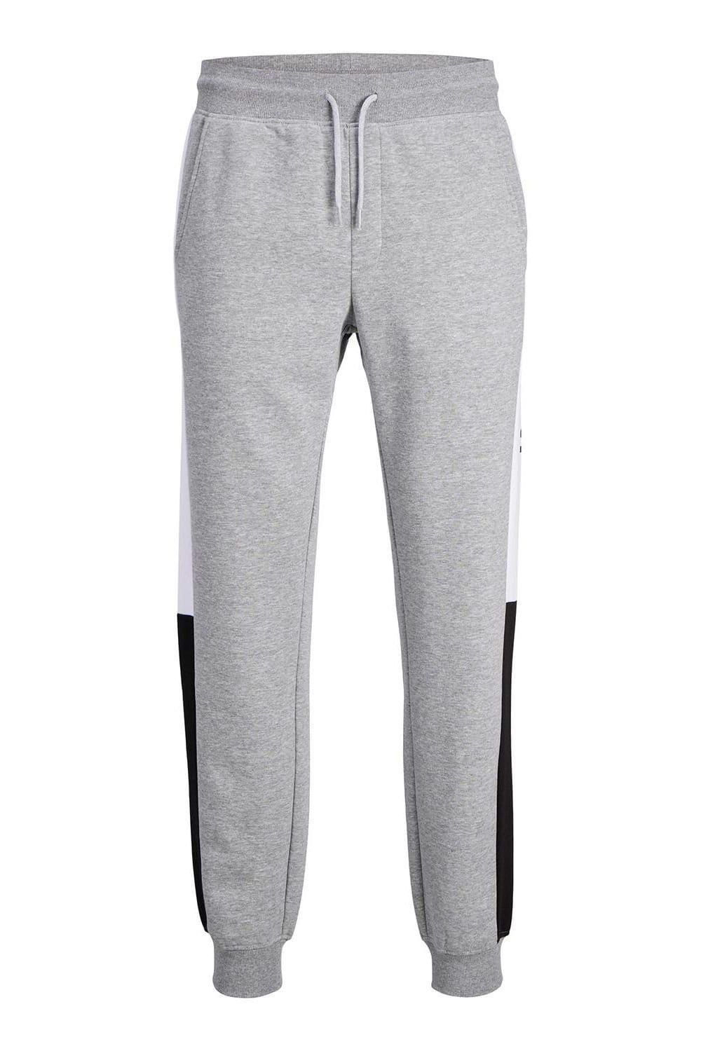 Jack & Jones Men's Logo Cotton Joggers Light Grey Melange
