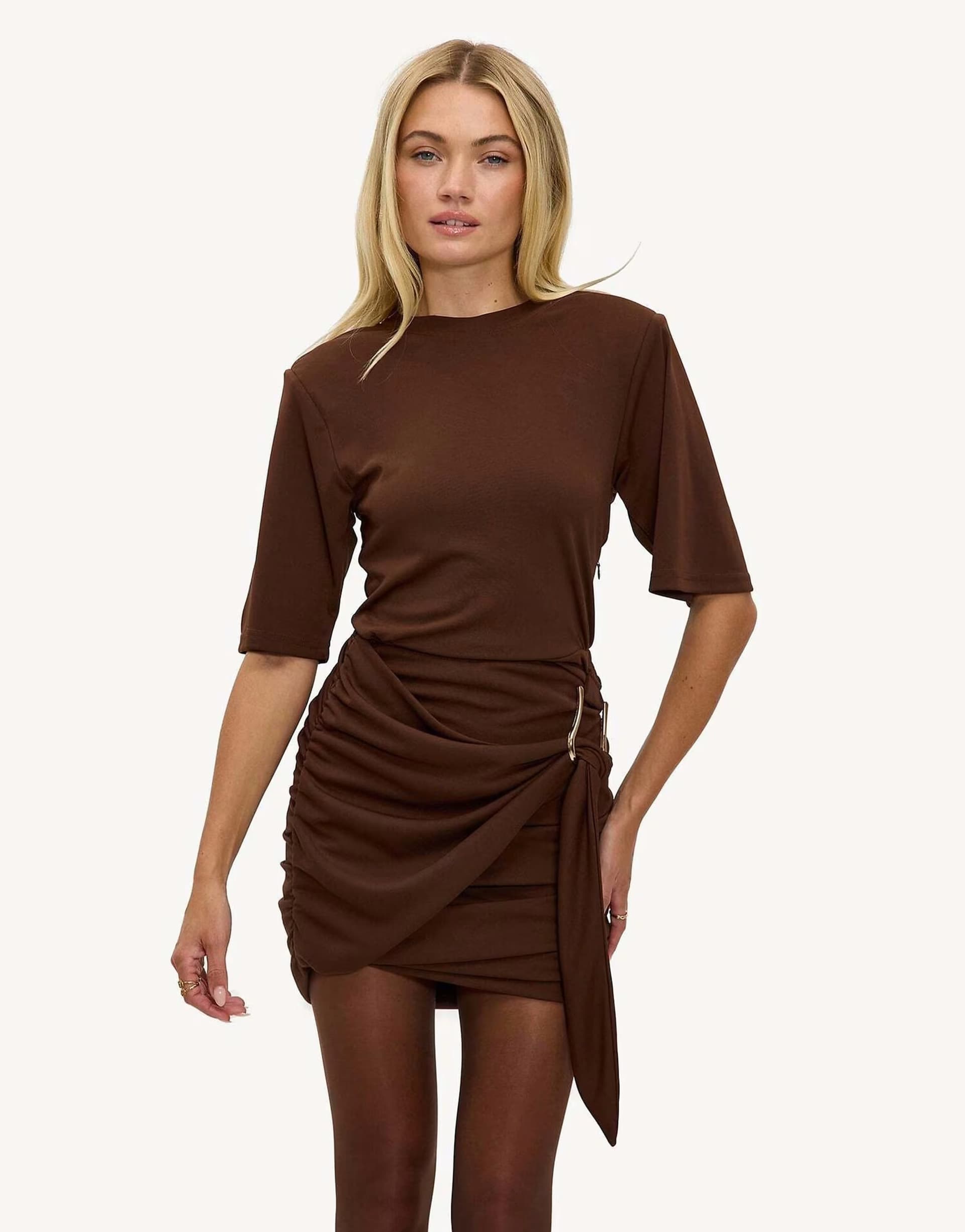 ASOS Loavies Only for you mini dress in brown