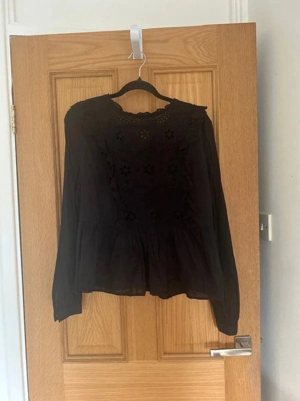 New Look Black Embroidered Cotton Top