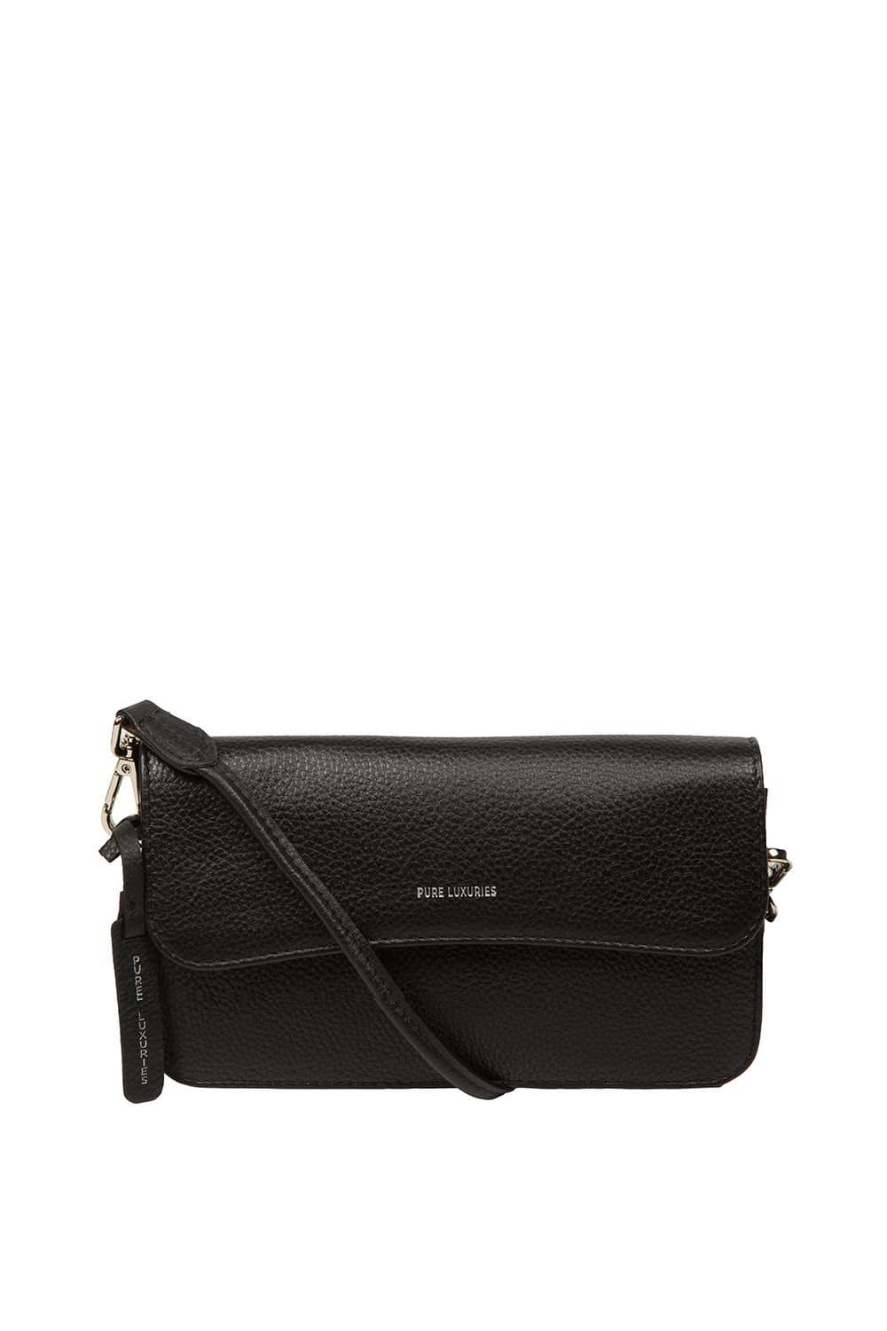 Pure Luxuries London Pure Luxuries London Women's 'Millie' Leather Mini Cross Body & Clutch Bag in Black