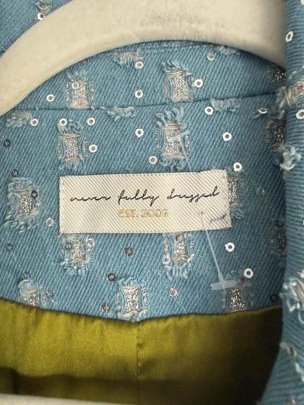 Never Fully Dressed Light Blue Denim Waistcoat