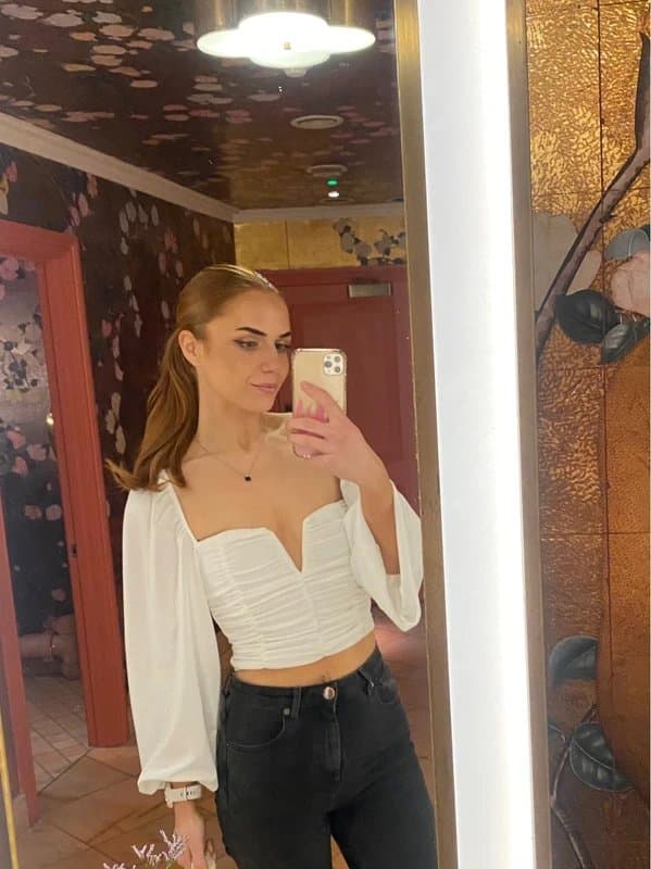 ASOS ASOS white puff sleeve corset top