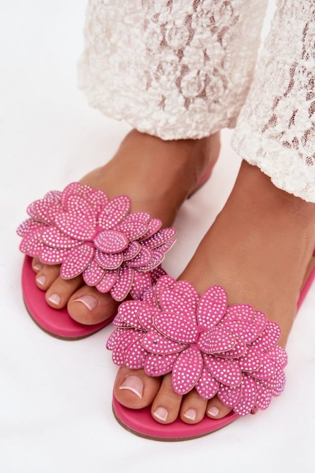 Love Lace Love Lace Women's Comfort Flat Sole Sandals with Decorative Front Flip Flops in Pink - 3
