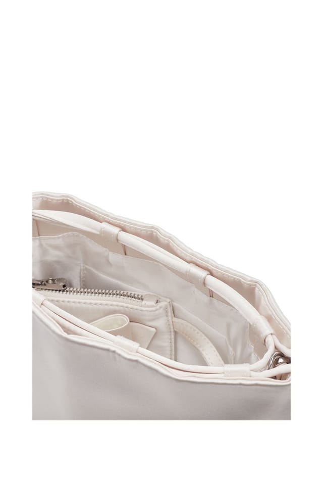 Moda In Pelle Moda In Pelle Women's 'Lotty Bag' Satin Shoulder Bag in Off-White - 3