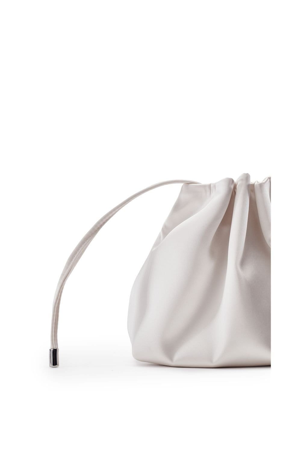 Moda In Pelle Moda In Pelle Women's 'Lotty Bag' Satin Shoulder Bag in Off-White - 4